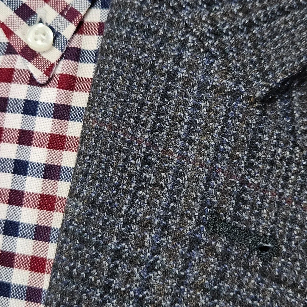 RBM Collection Men's Sport Coat Blazer Two Button Flannel Wool Plaid Size 44L